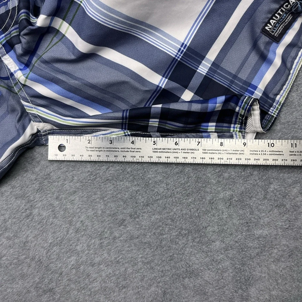 Nautica swim trunks‎ blue white lined size 34